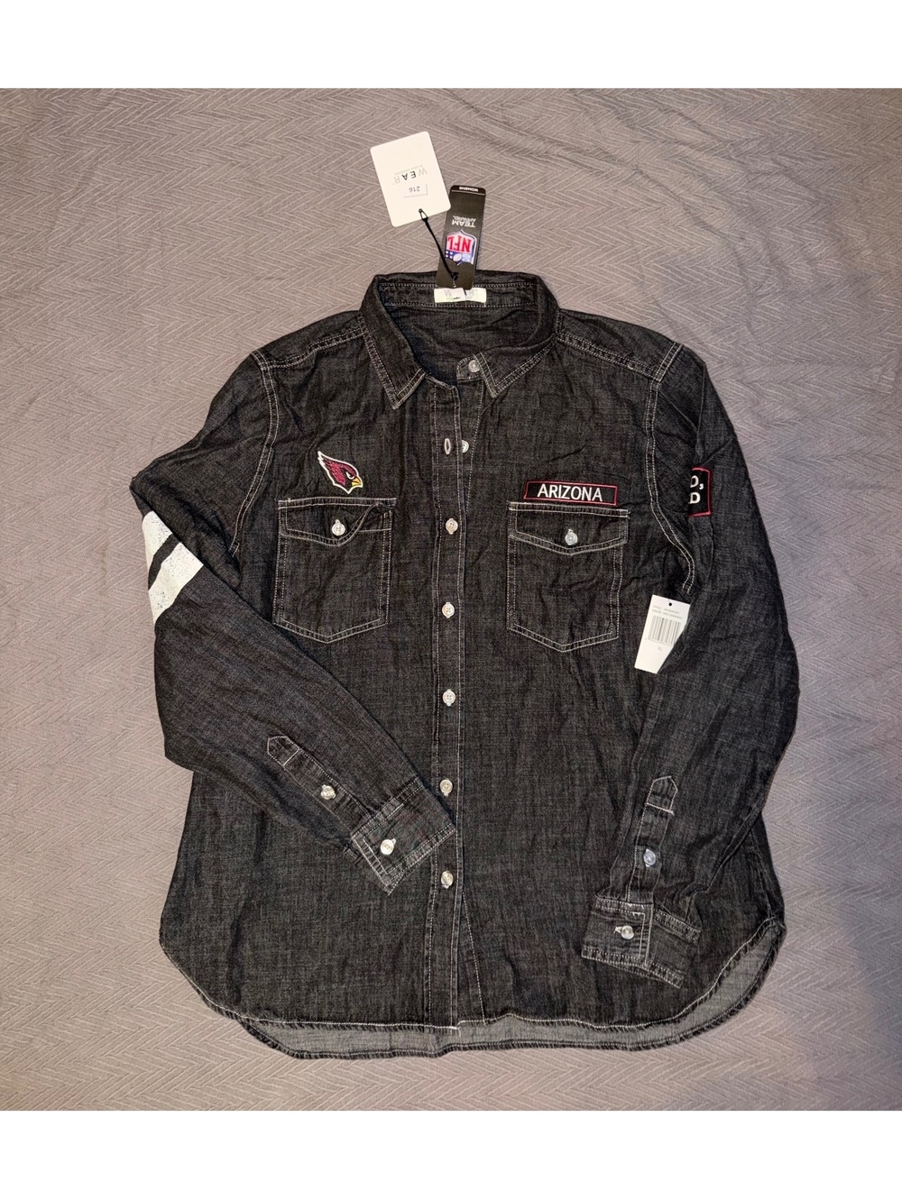 Arizona Cardinals dark denim button-up shirt